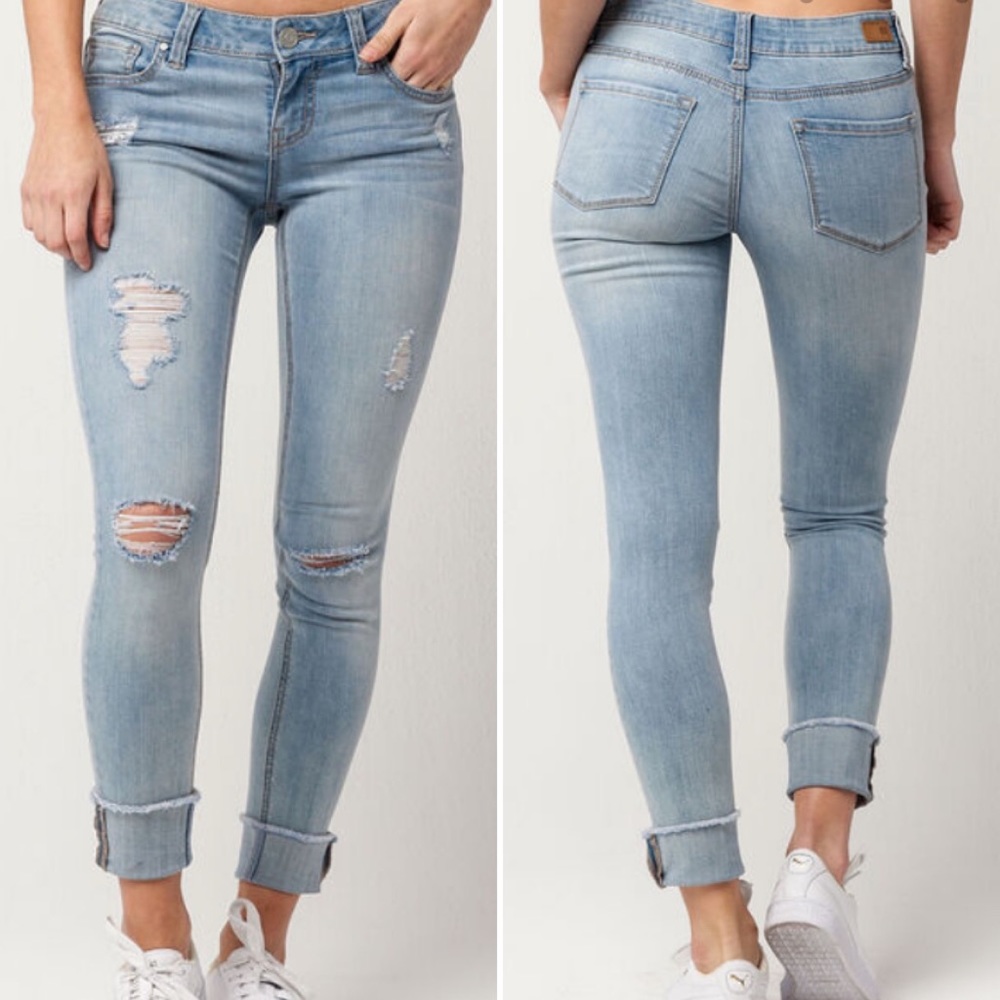#443 RSQ Melrose Cuff Destroyed Ankle Jeans size 1